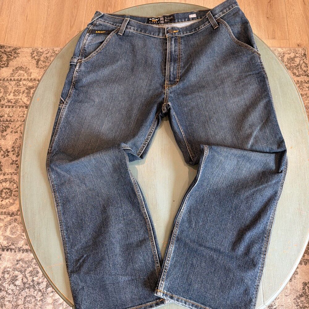 Ariat Rebar M4 Workhorse Jeans Mens 38x30 Phantom Relaxed Bootcut Work Jeans